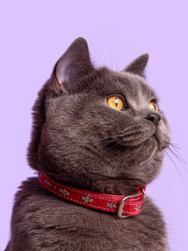 A cat looking up